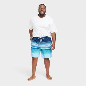 Men's Big & Tall 9" Suspension Striped Swim Shorts Goodfellow & Co Navy Blue 3XL